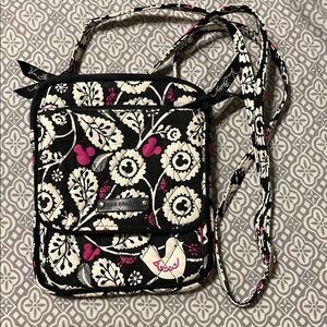 Vera Bradley Black and White Crossbody Bag with Intricate Design